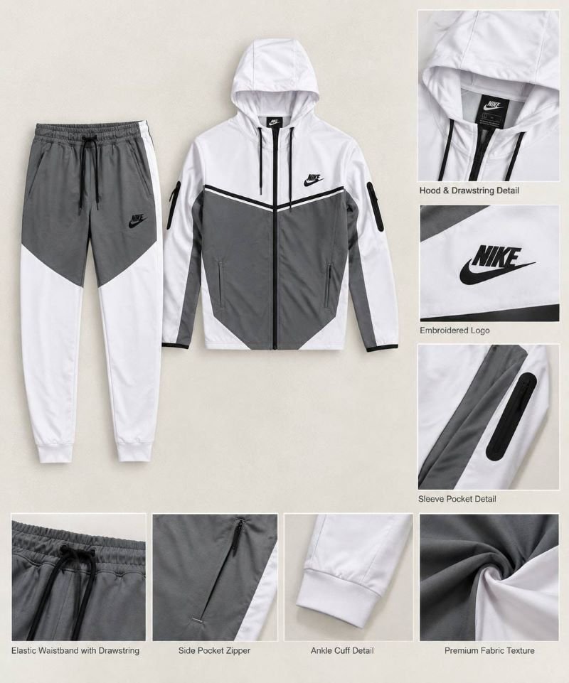 Nike Tech Fleece Full-Zip Tracksuit Set - Men's Hooded Jacket and Jogger Pants - Image 3