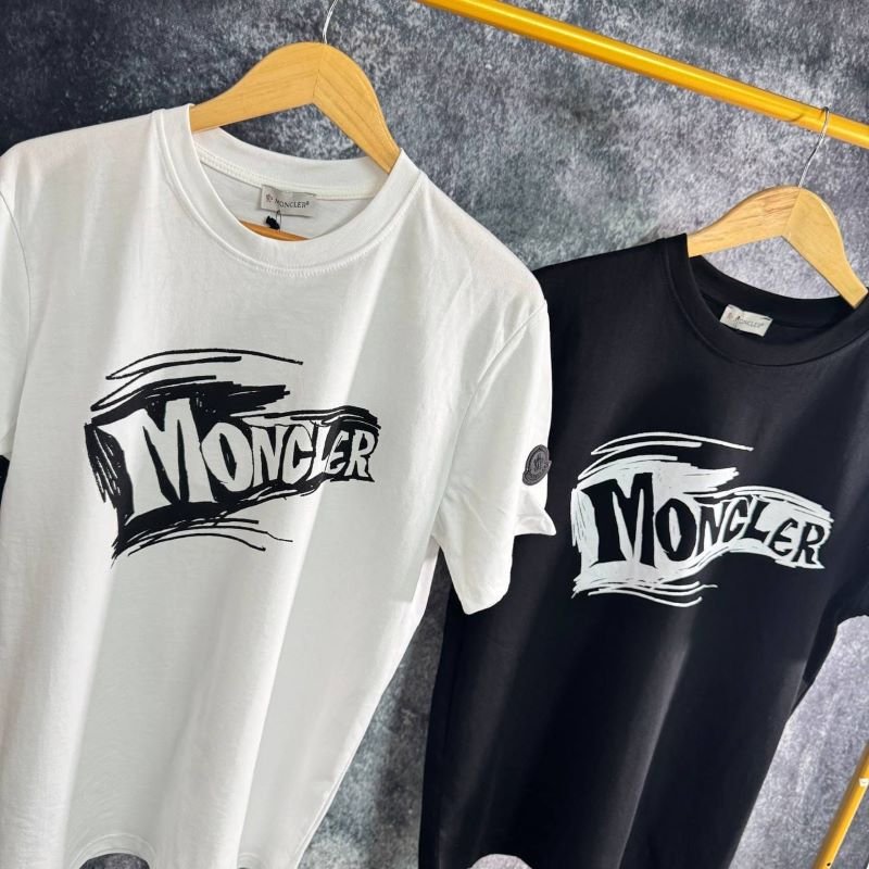 Moncler Brushed Script Logo Cotton T-Shirt Collection - Luxury Designer Tee - Image 3