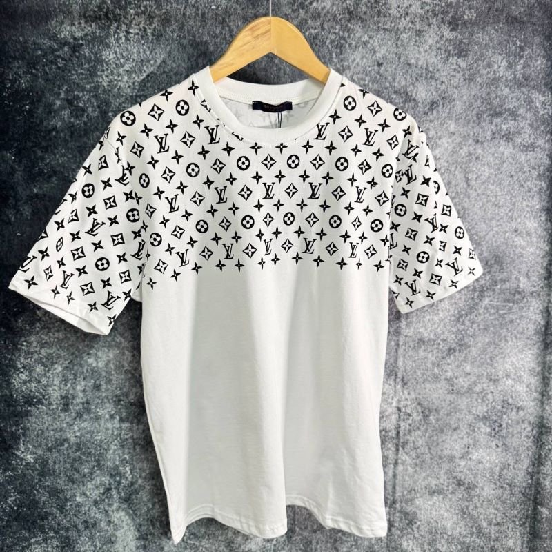 Louis Vuitton Monogram Gradient Yoke Designer T-Shirt Collection - Luxury Cotton Tee - Image 3