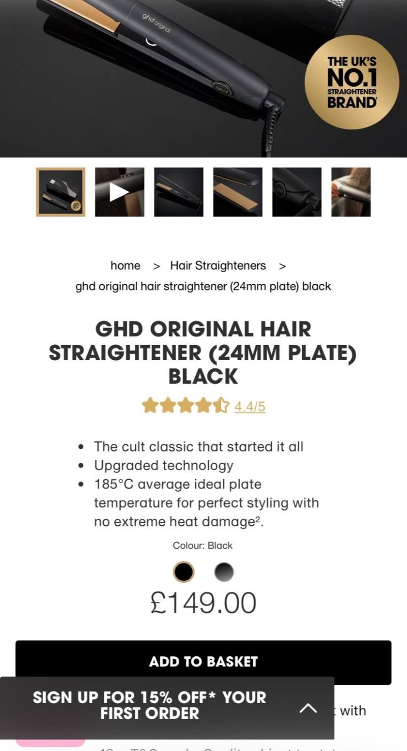GHD V Gold Professional Styler - Luxury Hair Straightener & Styling Set - Image 3