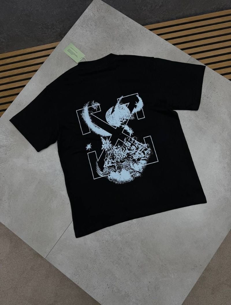 Off-White Graphic Print Short-Sleeve Cotton T-Shirt - Image 3