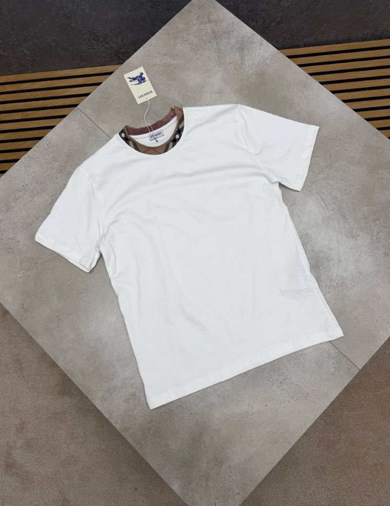 Burberry Vintage Check Collar Short-Sleeve Cotton T-Shirt - Image 3