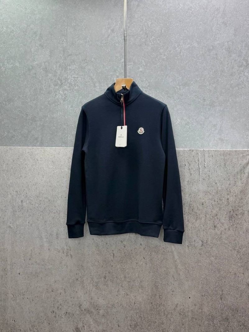 Moncler Logo Badge Quarter-Zip Cotton Sweatshirt - Image 4