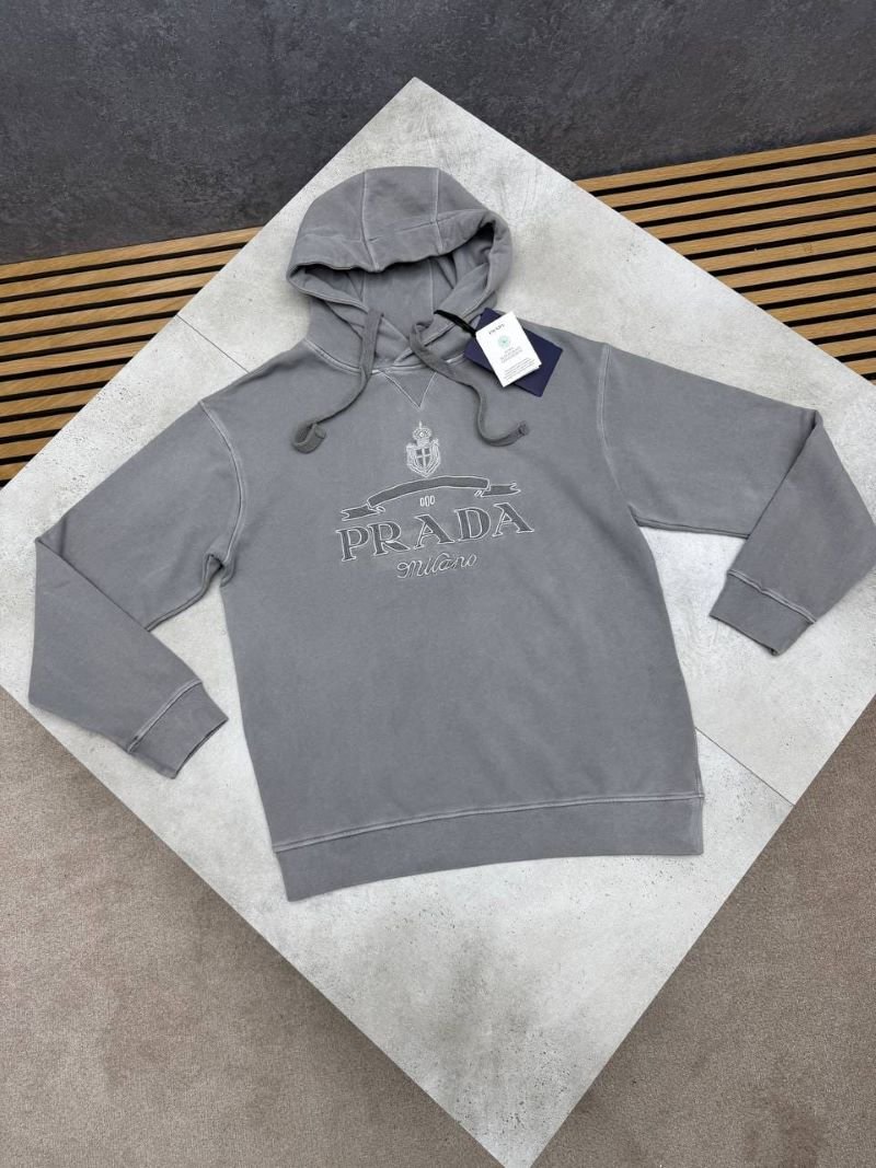 Prada Milano Embroidered Vintage Wash Pullover Hoodie - Image 3