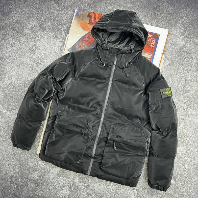 Stone Island Men's Puffer Jacket with Hood – Premium Insulated Winter Parka Coat - Image 3