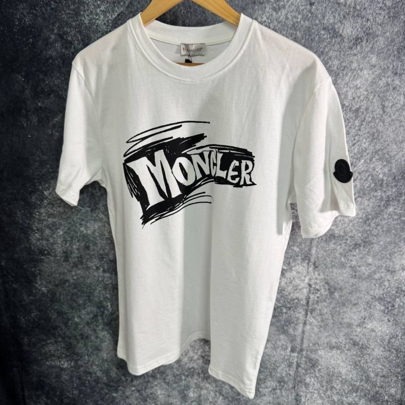 Moncler Brushed Script Logo Cotton T-Shirt Collection - Luxury Designer Tee - Image 4
