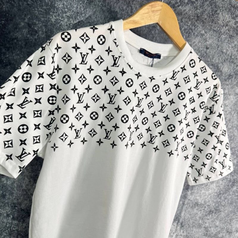 Louis Vuitton Monogram Gradient Yoke Designer T-Shirt Collection - Luxury Cotton Tee - Image 4