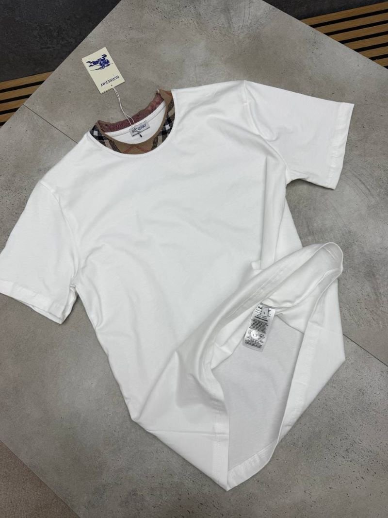 Burberry Vintage Check Collar Short-Sleeve Cotton T-Shirt - Image 4