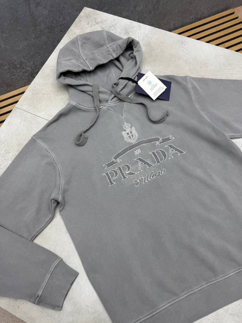 Prada Milano Embroidered Vintage Wash Pullover Hoodie - Image 4