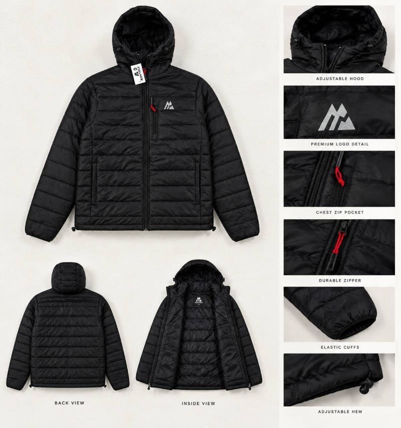 Men’s Lightweight Quilted Hooded Puffer Jacket Collection, ( Canada Goose, Stone Island & Montirex ) - Image 4