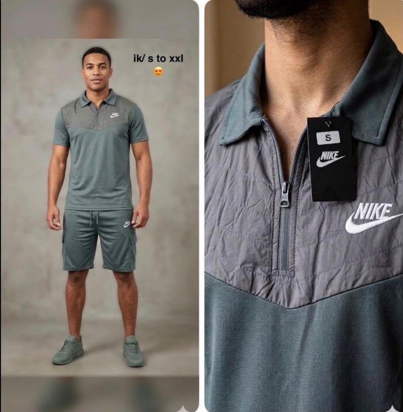 Men's Nike Summer Tracksuit Set – Short Sleeve Polo & T-Shirt Cargo Shorts Sets - Image 4