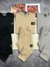 Stone Island Men's Crewneck Cargo Tracksuit Set – Premium Cotton Fleece Sweat Suit
