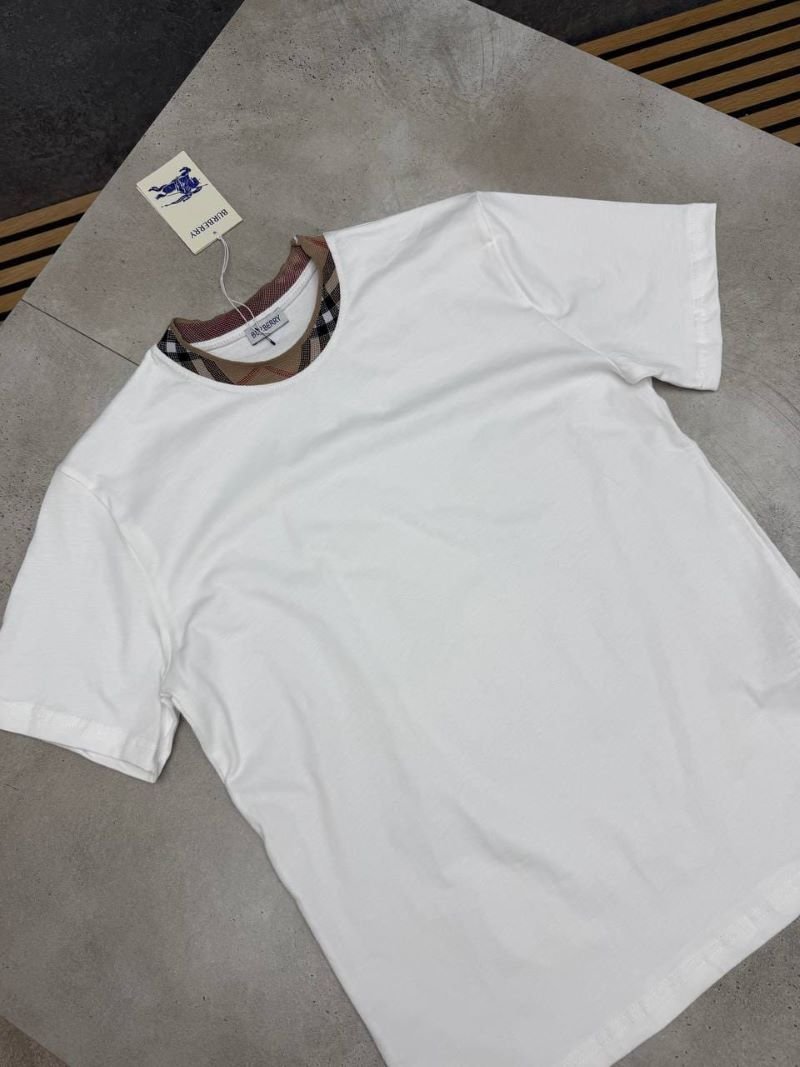 Burberry Vintage Check Collar Short-Sleeve Cotton T-Shirt - Image 5