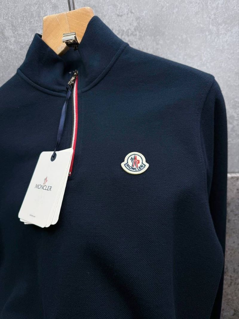 Moncler Logo Badge Quarter-Zip Cotton Sweatshirt - Image 6