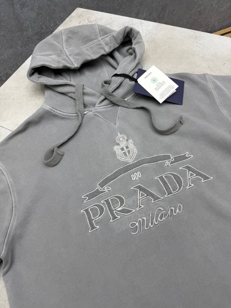 Prada Milano Embroidered Vintage Wash Pullover Hoodie - Image 6