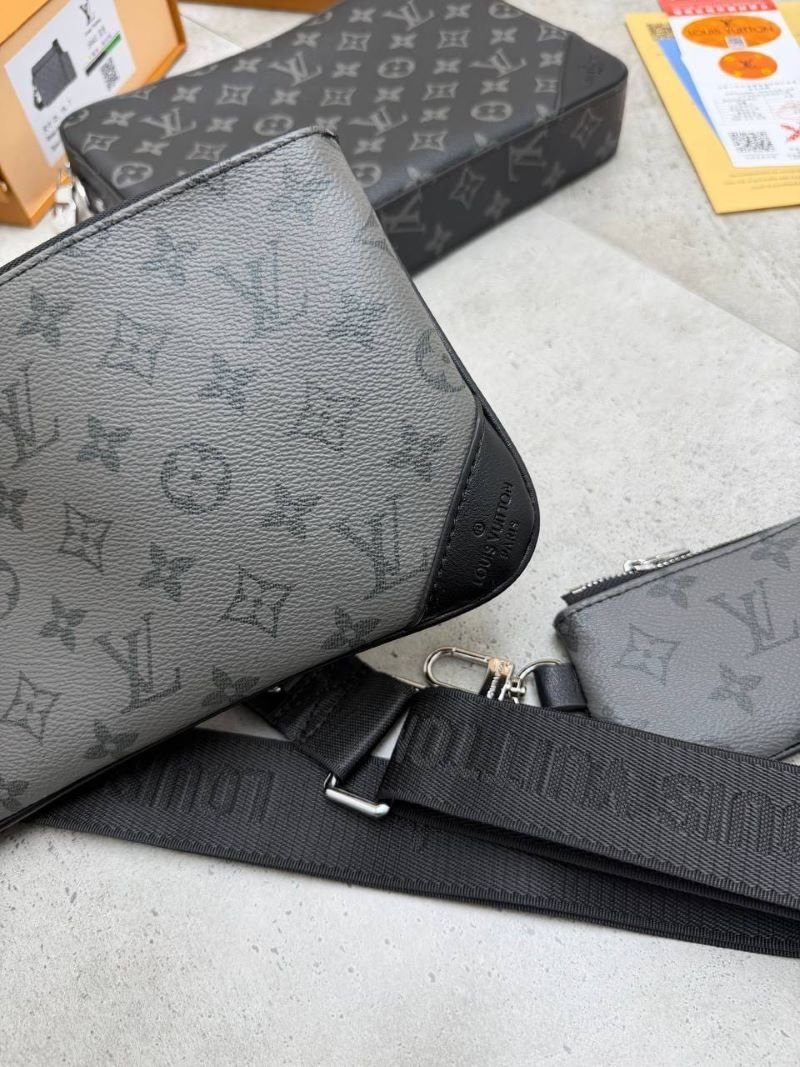 Louis Vuitton Multi Pochette Accessoires - Monogram Eclipse Canvas Trio Crossbody Bag Set with Box - Image 6