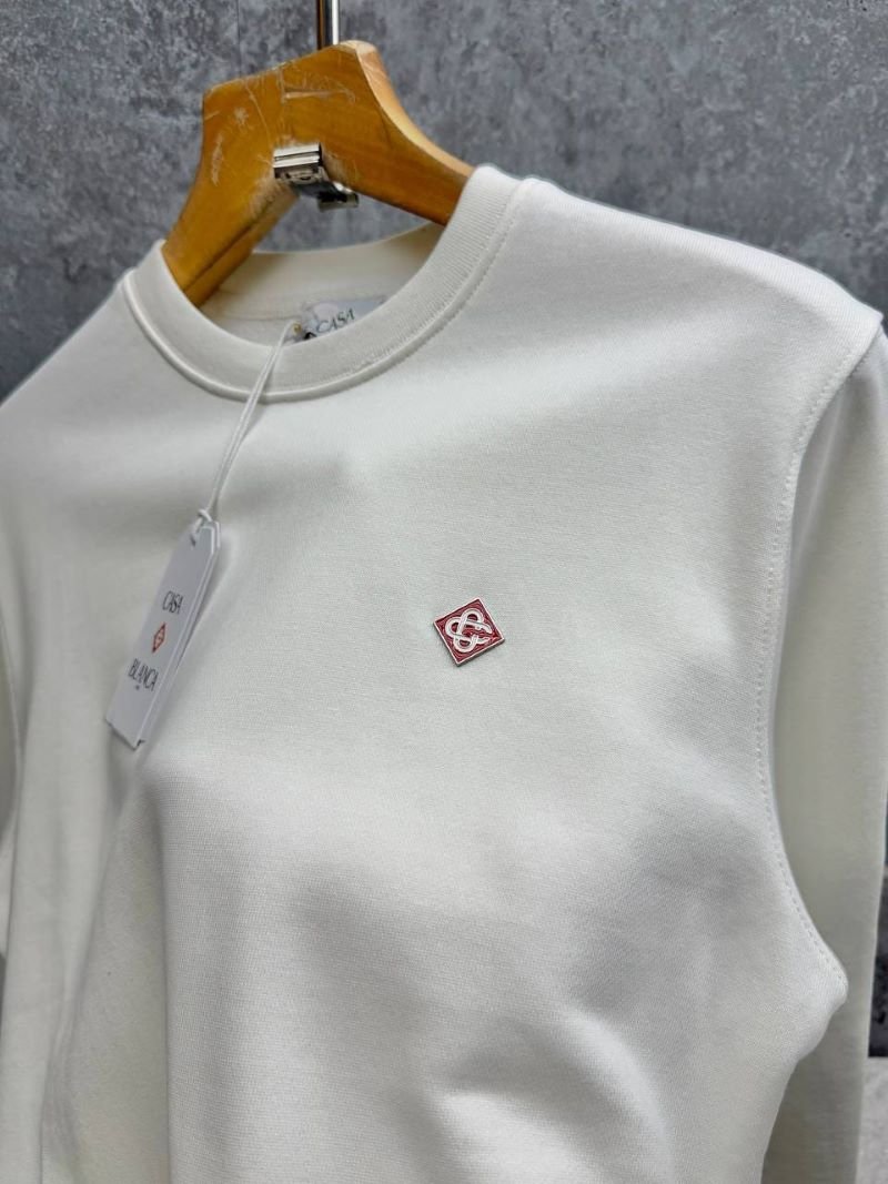 Upgrade your casual wardrobe with the Casablanca Minimalist Patch Logo Crewneck Sweatshirt. Crafted from a premium soft-touch fabric, this luxury designer pullover features a clean classic silhouette highlighted by a signature branded chest patch for understated elegance. - Image 6
