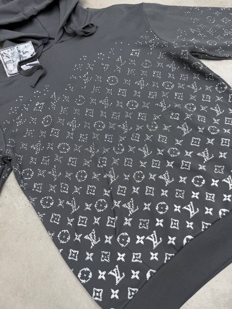Louis Vuitton Gradient Monogram Crystal Pullover Hoodie Collection - Image 6