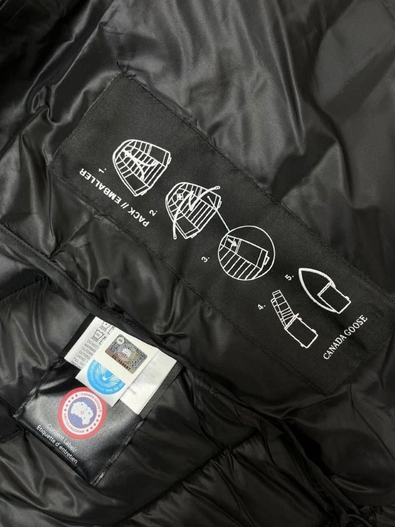 Stay warm and stylish in cold weather with the Canada Goose Glossy Black Puffer Jacket. Featuring a lightweight quilted design with premium insulation, a protective hooded collar, and signature branding accents, this outerwear piece combines everyday functionality with luxury cold-weather style. - Image 6