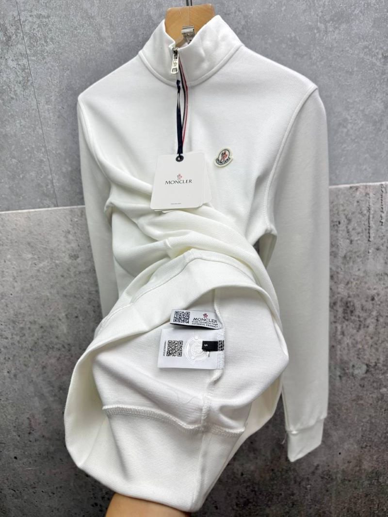 Moncler Logo Badge Quarter-Zip Cotton Sweatshirt - Image 7