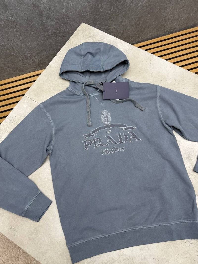 Prada Milano Embroidered Vintage Wash Pullover Hoodie - Image 7