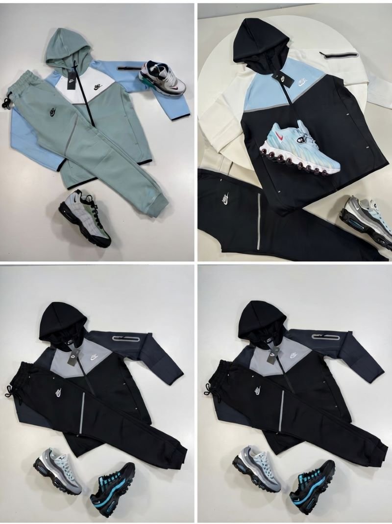 Men's Premium Athletic Tech Fleece Tracksuit and Sneaker Outfit Collection