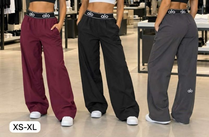 Alo Branded Elastic Waistband Active Trousers