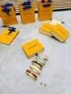 Louis Vuitton Nanogram Enamel Bangle & Stud Earrings Jewelry Set