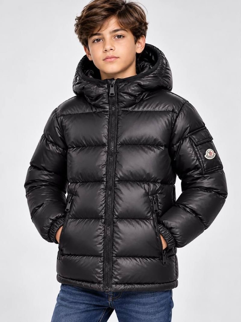Moncler Kid's Enfant Maya Glossy Hooded Down Puffer Jacket