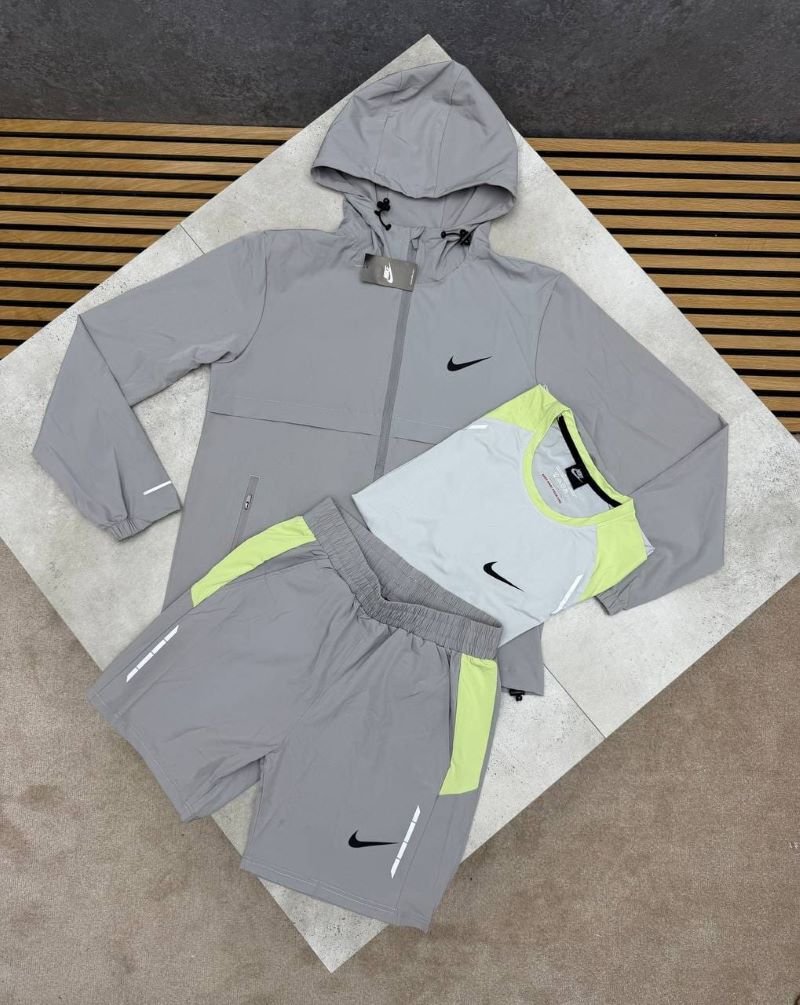 Nike Dri-FIT Windbreaker Jacket, T-Shirt & Shorts 3-Piece Athletic Training Set Collection - Image 2