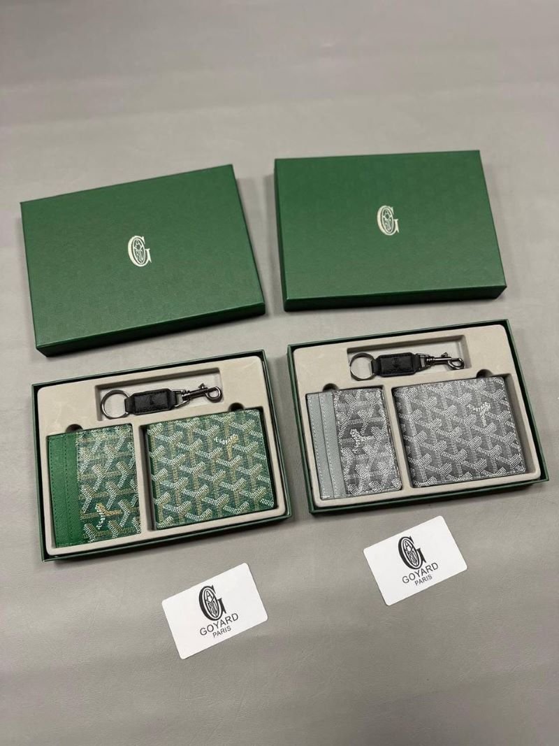 Goyard Goyardine Canvas Bifold Wallet, Cardholder & Keyring 3-Piece Gift Set Collection