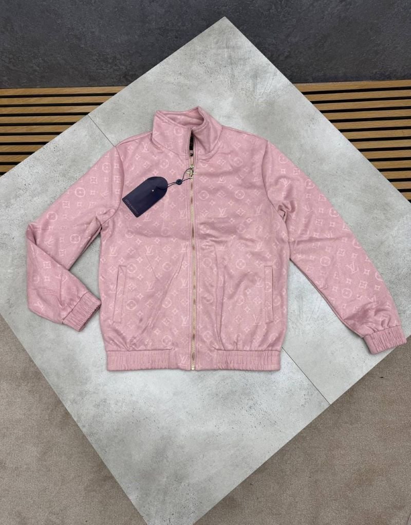 Louis Vuitton All-Over Monogram Pink Velvet Zip Track Jacket