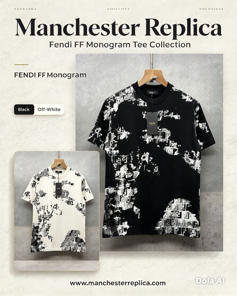 Fendi All-Over Monogram Camo Print Short Sleeve Crewneck T-Shirt