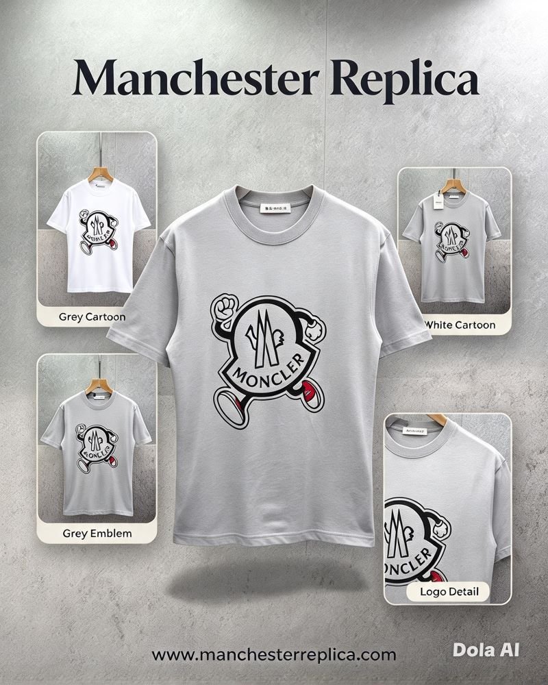Moncler Cartoon Character Graphic Print Short Sleeve Crewneck T-Shirt
