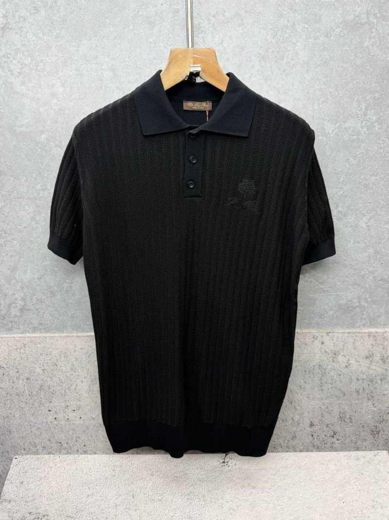 Loro Piana Men's Textured Knit Short-Sleeve Polo Shirts - Image 3