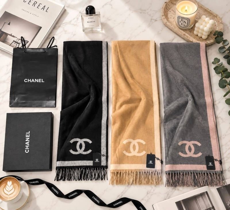 Chanel Luxury Cashmere-Blend Designer Scarf Collection