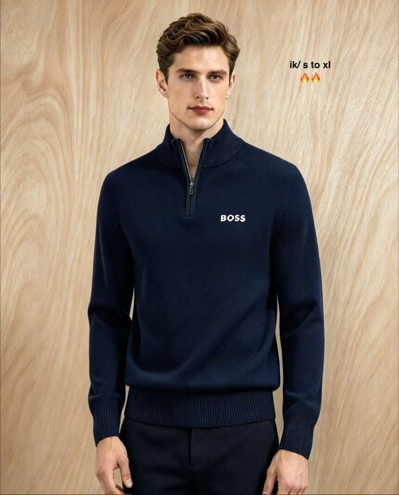 Hugo BOSS Cotton Knit Half-Zip Sweater - Image 3