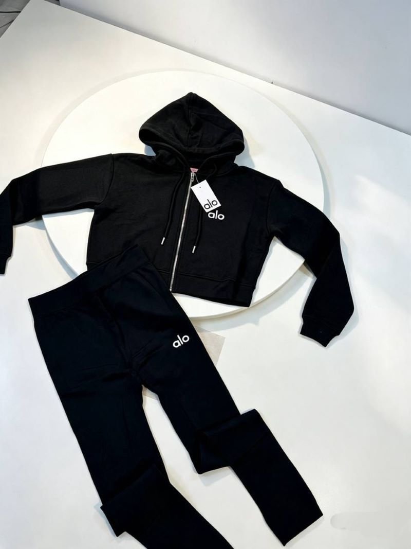 Alo Yoga Women's Cropped Zip-Up Hoodie & High-Waist Legging / Jogger 2-Piece Set - Image 3