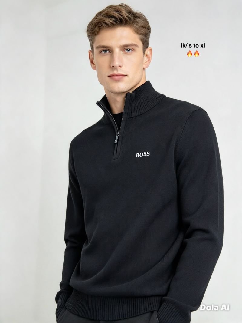 Hugo BOSS Cotton Knit Half-Zip Sweater - Image 4