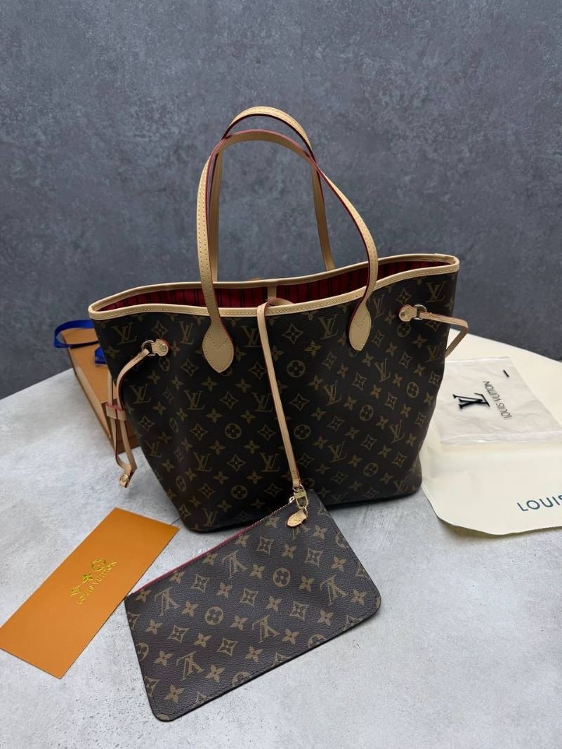 Top Notch Louis Vuitton Never full MM Monogram Tote Bag with Matching Pouch - Image 4