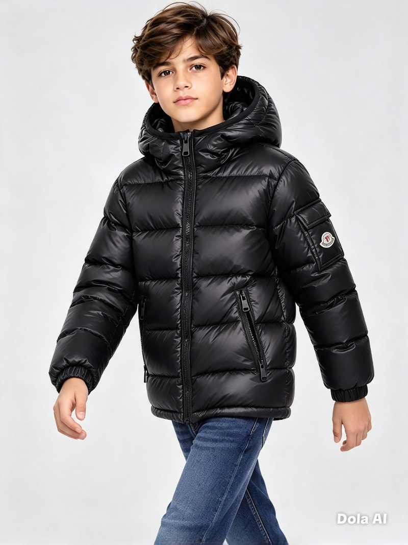 Moncler Kid's Enfant Maya Glossy Hooded Down Puffer Jacket - Image 3