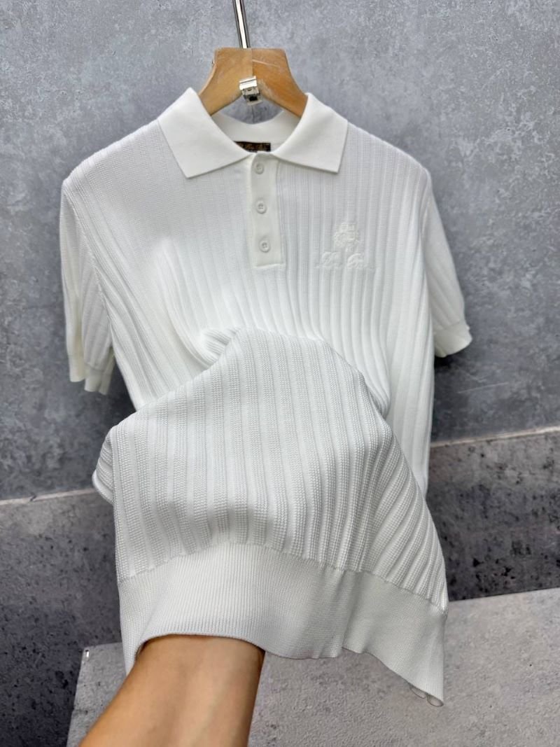 Loro Piana Men's Textured Knit Short-Sleeve Polo Shirts - Image 5