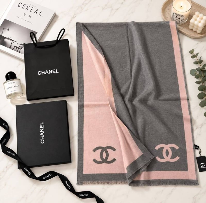 Chanel Luxury Cashmere-Blend Designer Scarf Collection - Image 4