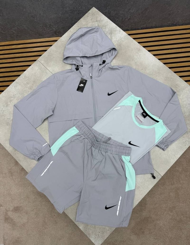 Nike Dri-FIT Windbreaker Jacket, T-Shirt & Shorts 3-Piece Athletic Training Set Collection - Image 5