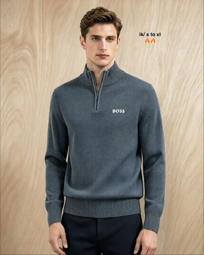 Hugo BOSS Cotton Knit Half-Zip Sweater - Image 5