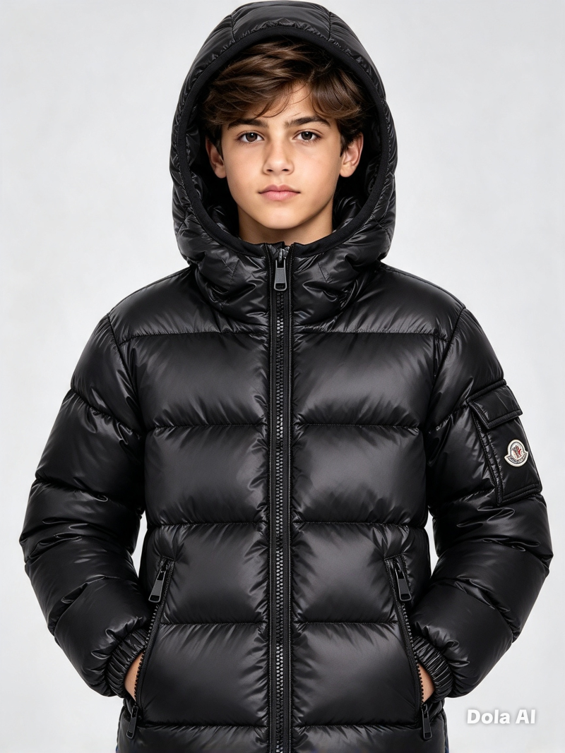 Moncler Kid's Enfant Maya Glossy Hooded Down Puffer Jacket - Image 4