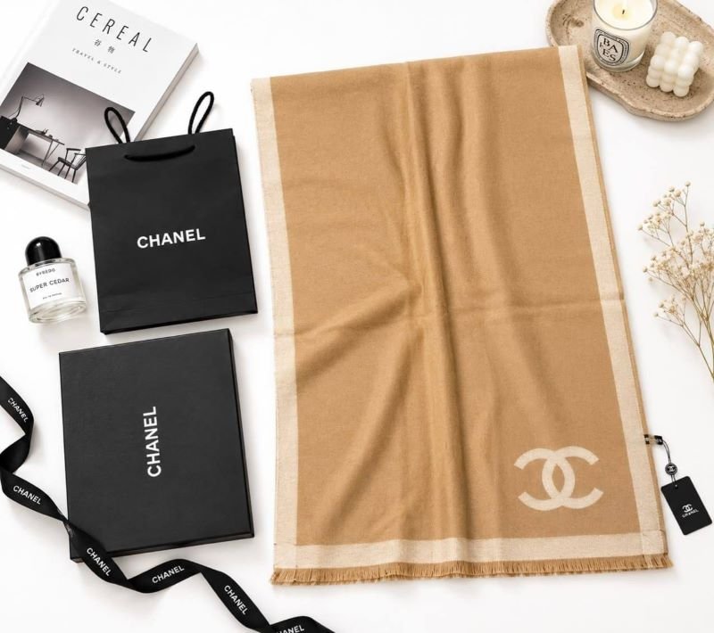 Chanel Luxury Cashmere-Blend Designer Scarf Collection - Image 5
