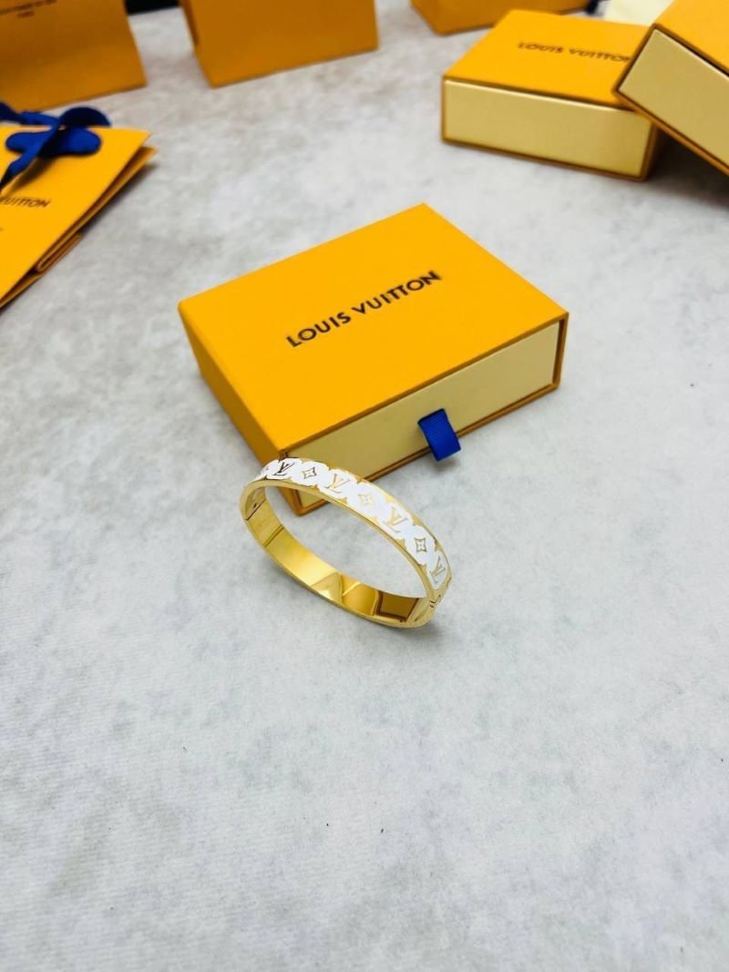 Louis Vuitton Nanogram Enamel Bangle & Stud Earrings Jewelry Set - Image 4