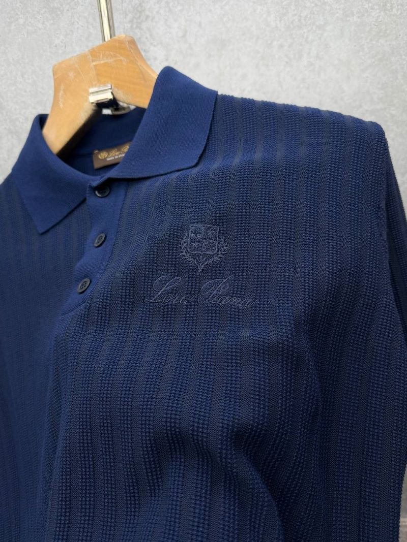 Loro Piana Men's Textured Knit Short-Sleeve Polo Shirts - Image 7